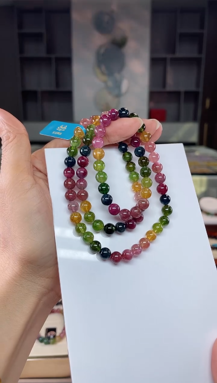 【闪购商品】碧玺三圈手串未镶嵌（多样性发一条）Q