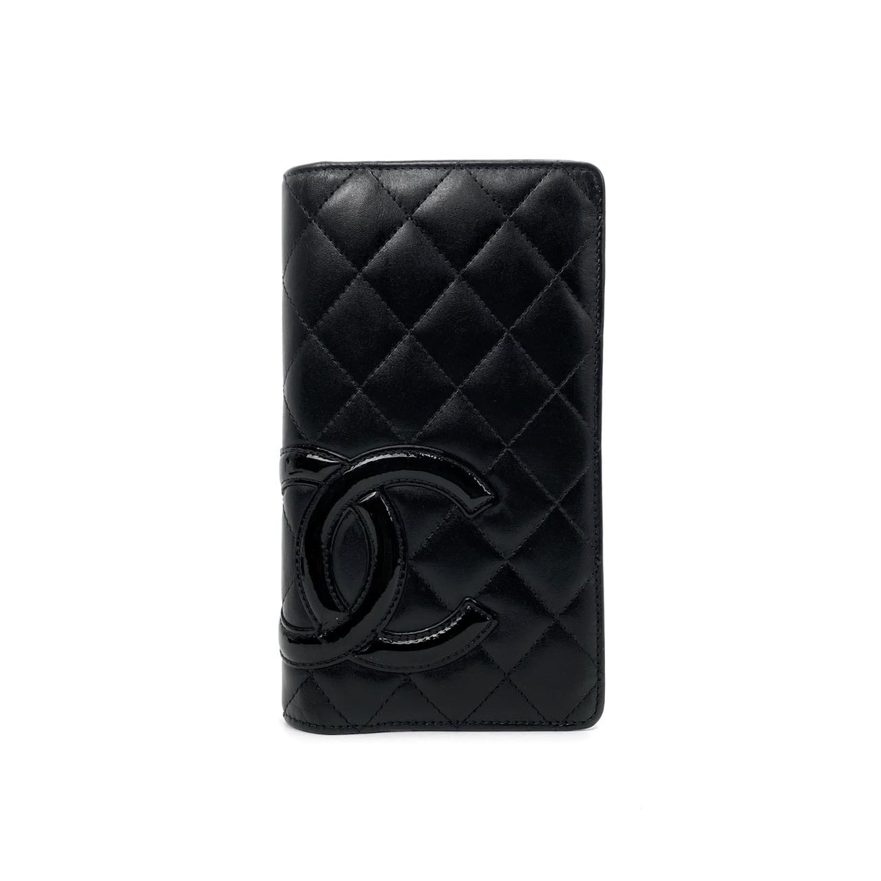 95新 Chanel/香奈儿 16开黑色牛皮康鹏钱夹