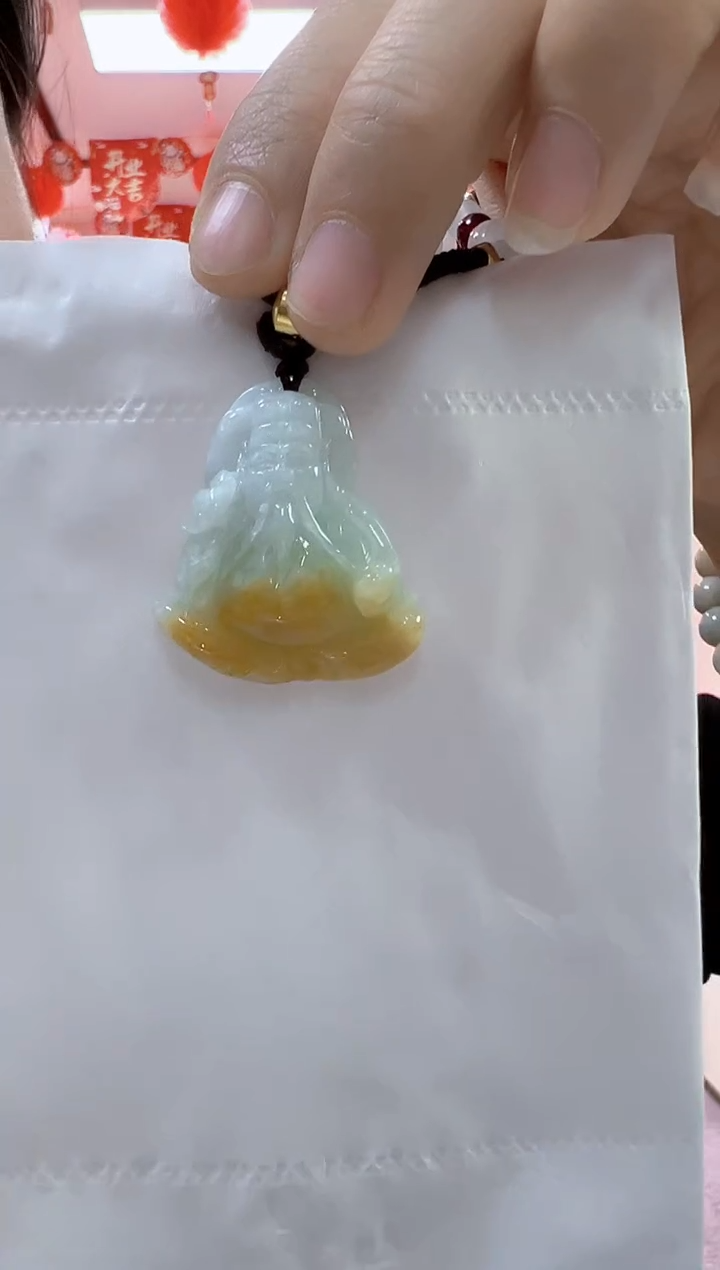 【闪购商品】翡翠颈饰未镶嵌孤品财神宽32高36厚11