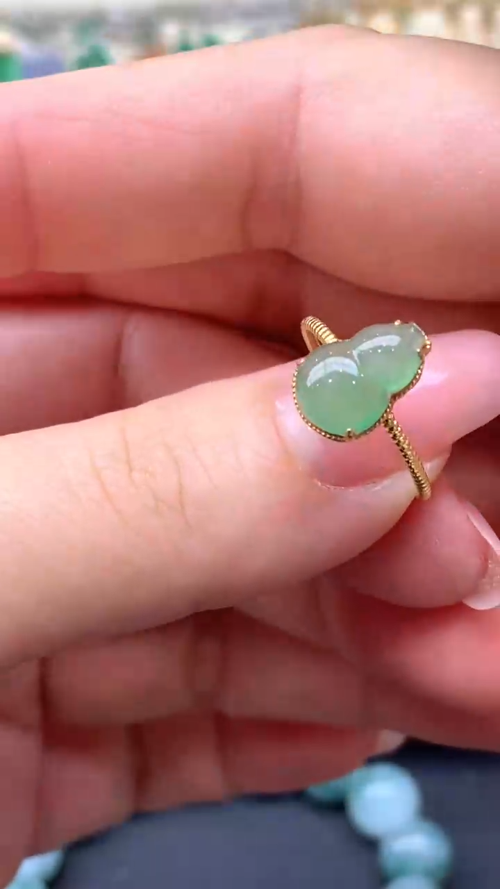 【闪购商品】翡翠戒指18K金镶嵌156-天然翡翠