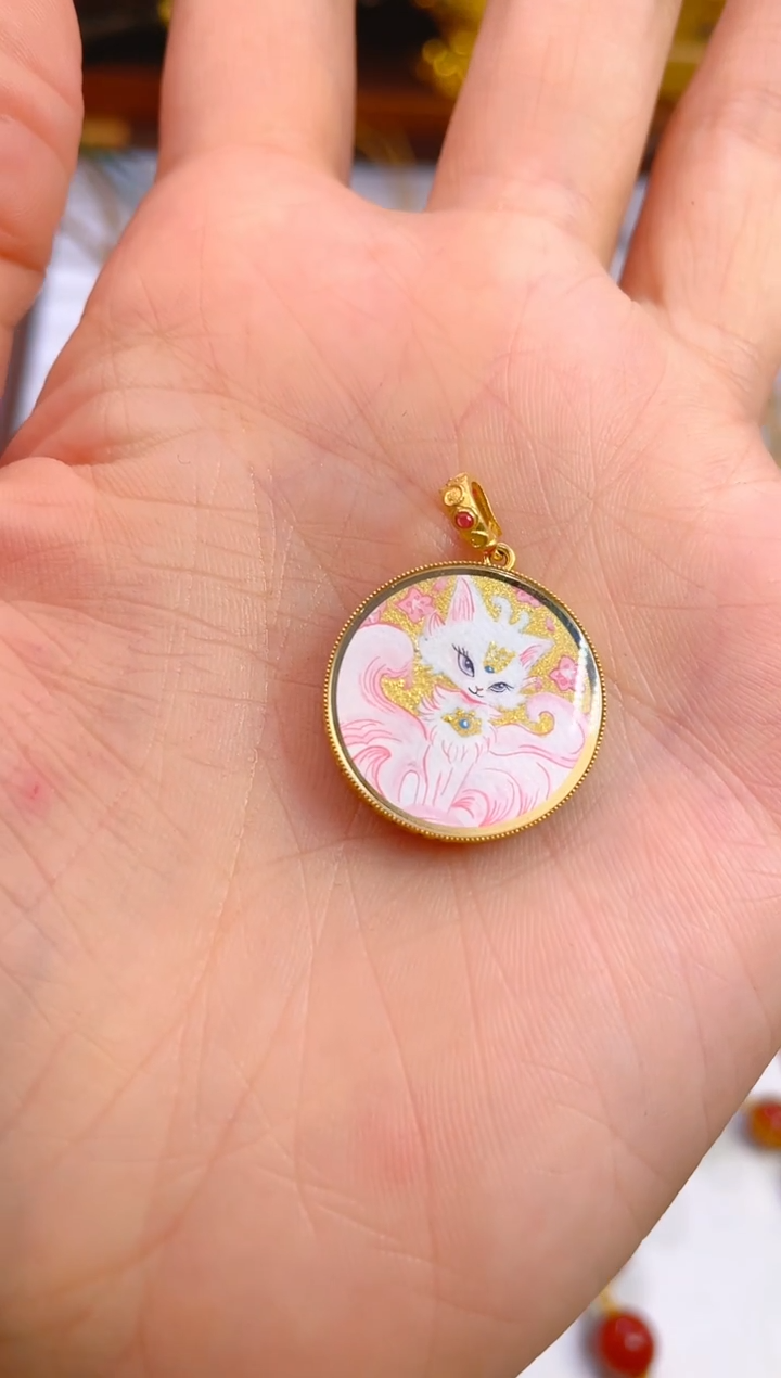 吊坠(不含链)18K金凤九唐卡吊坠！！捡L