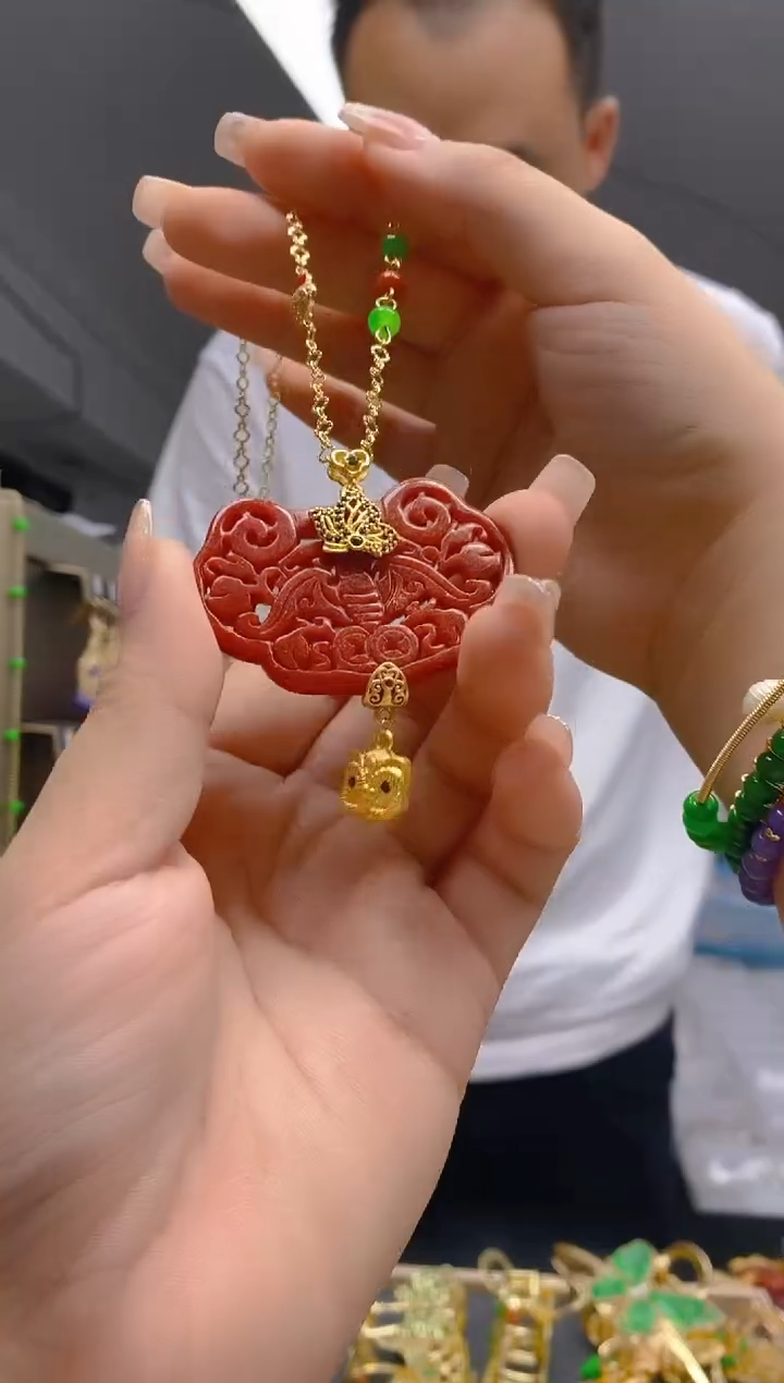 【闪购商品】翡翠耳饰合金61翡翠锁骨链