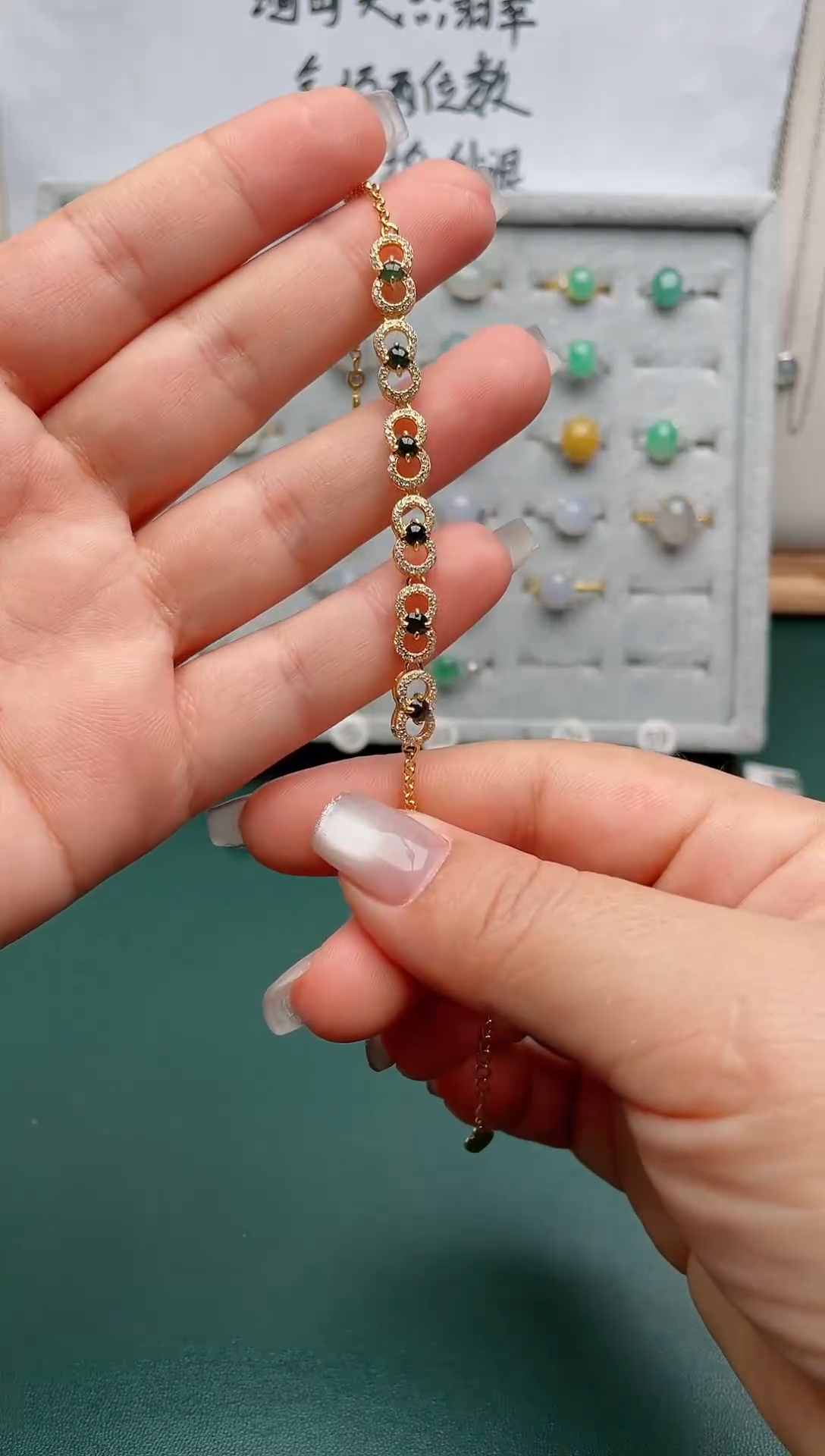 翡翠戒指银S925镶嵌.