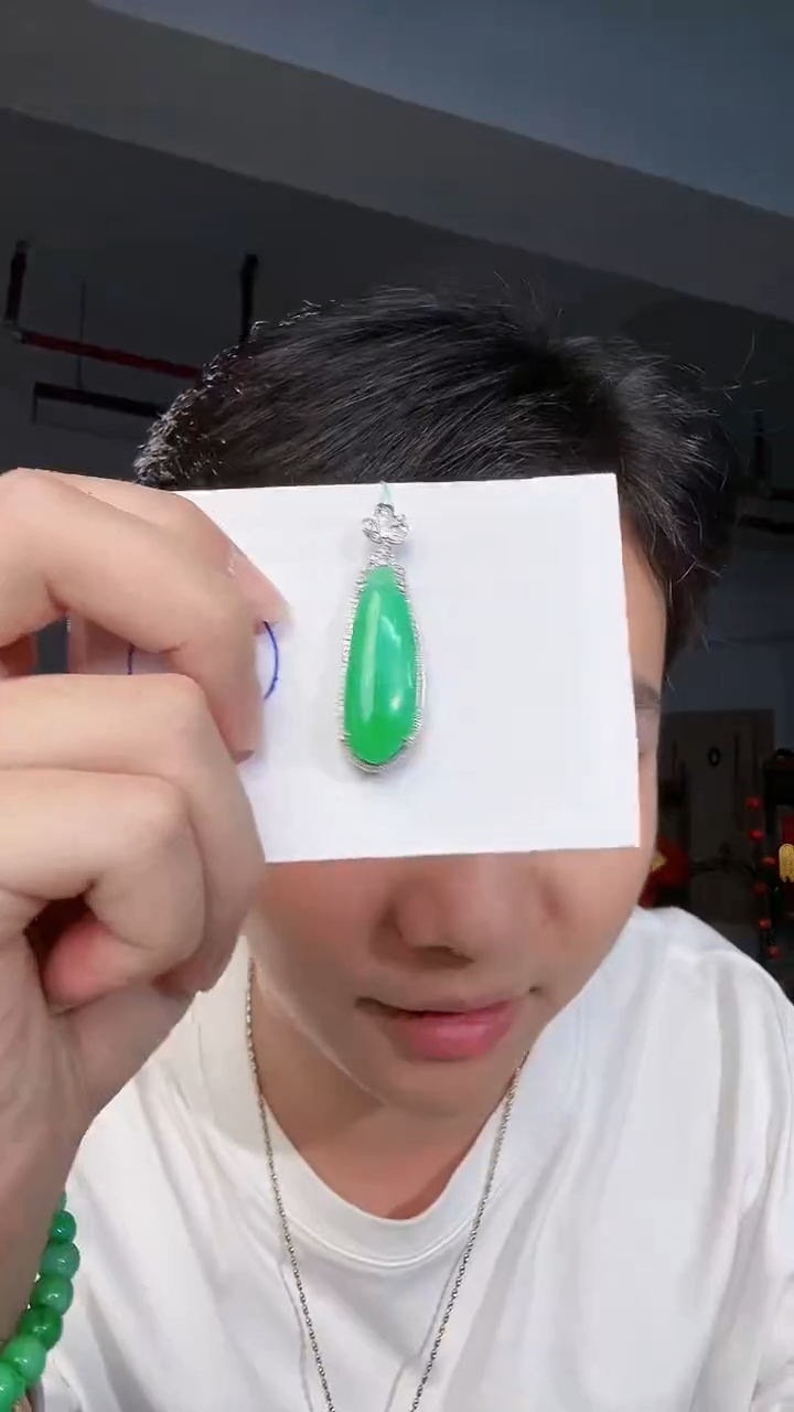 【闪购商品】翡翠颈饰18K金镶嵌缅料A货翡翠/支持复检/一件