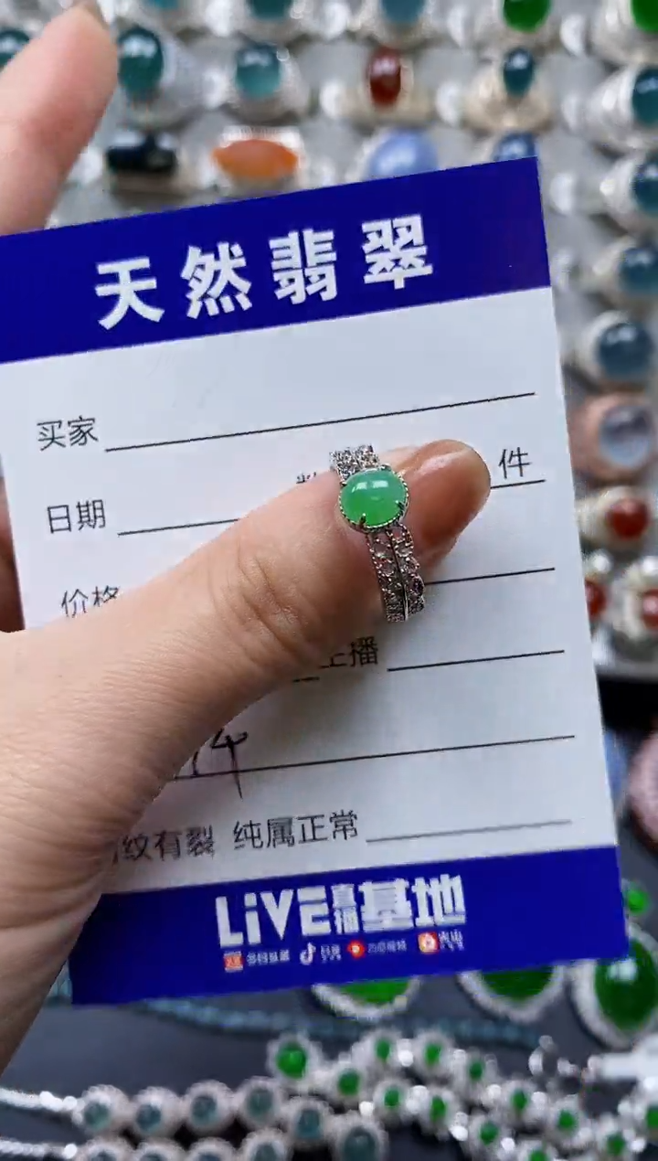 【闪购商品】翡翠戒指银S925镶嵌0313