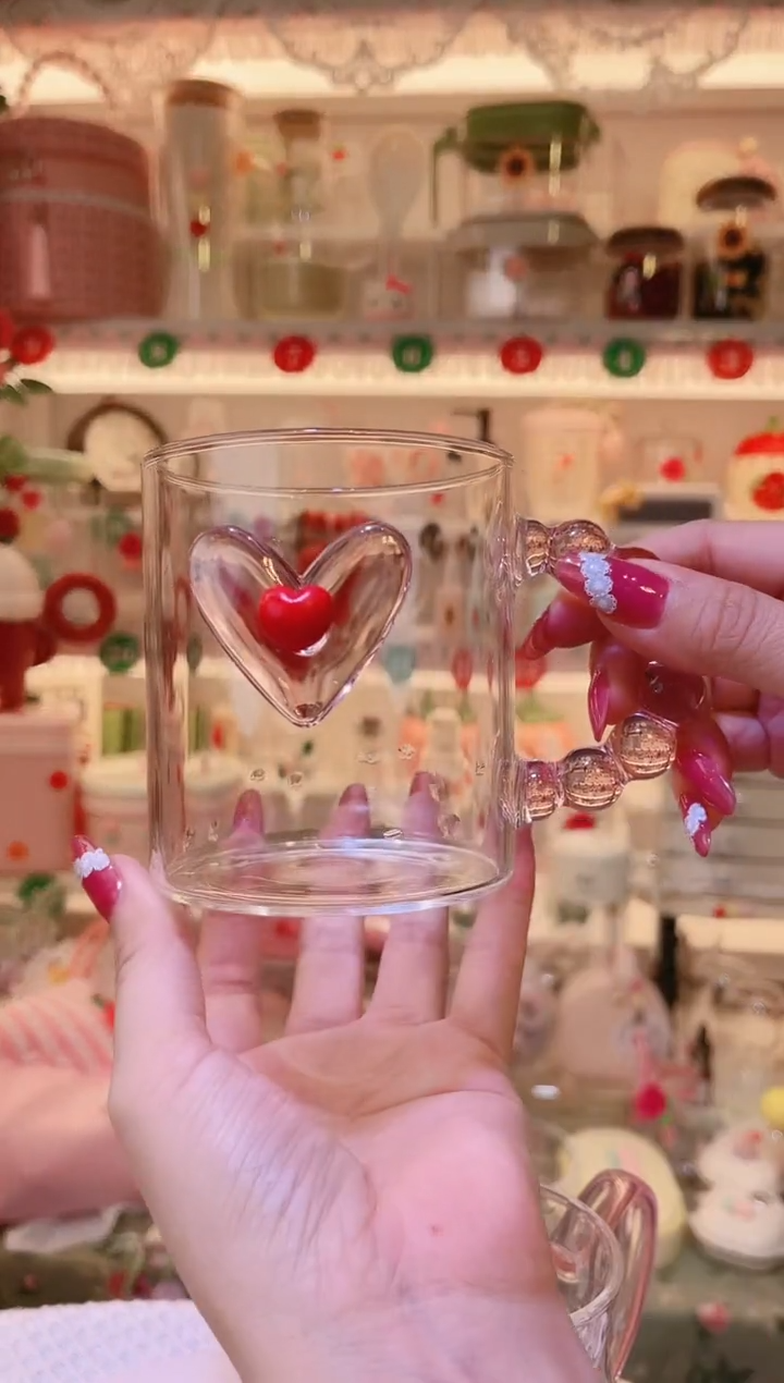 粉色爱心水杯——手工制作品质好！