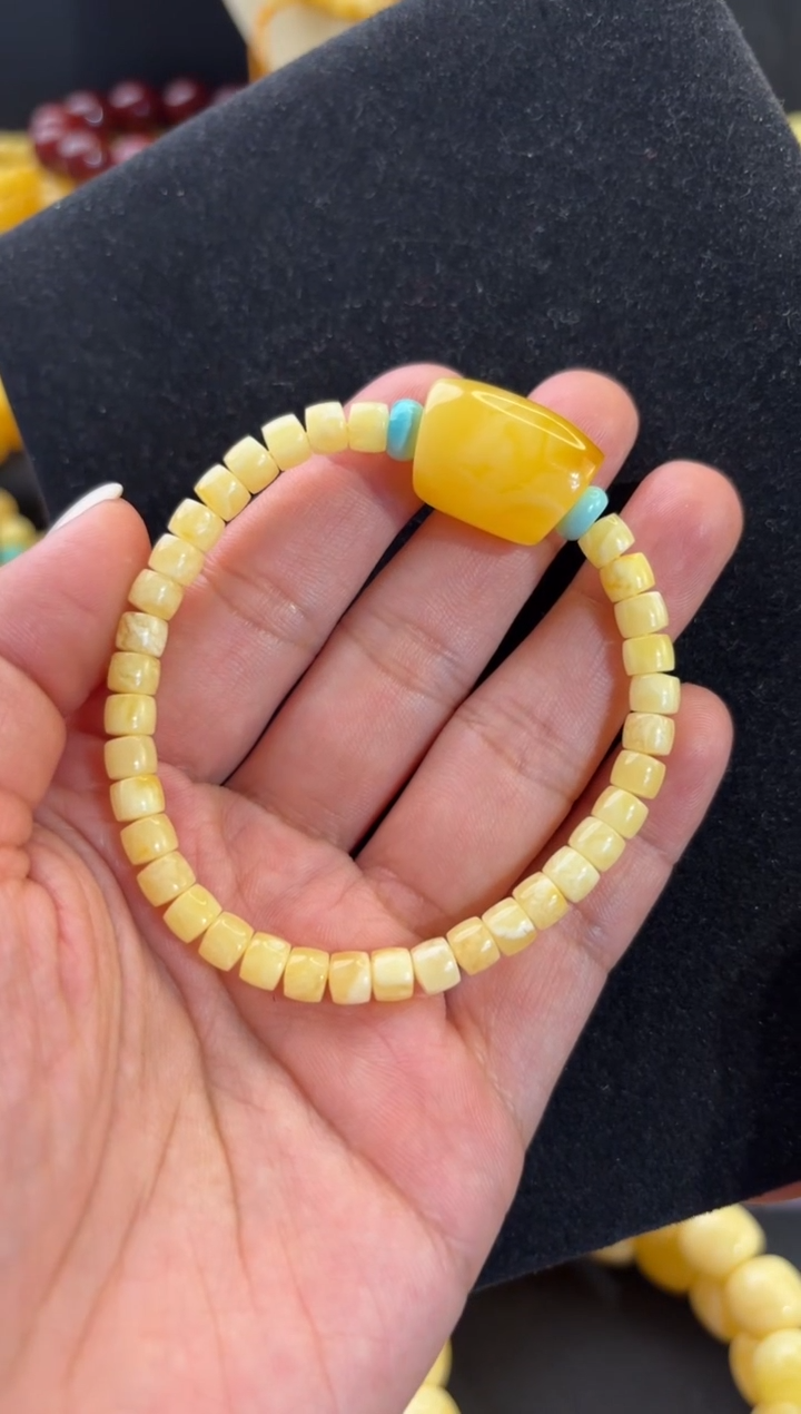 【闪购商品】蜜蜡手链未镶嵌马蹄珠路路通转运手链