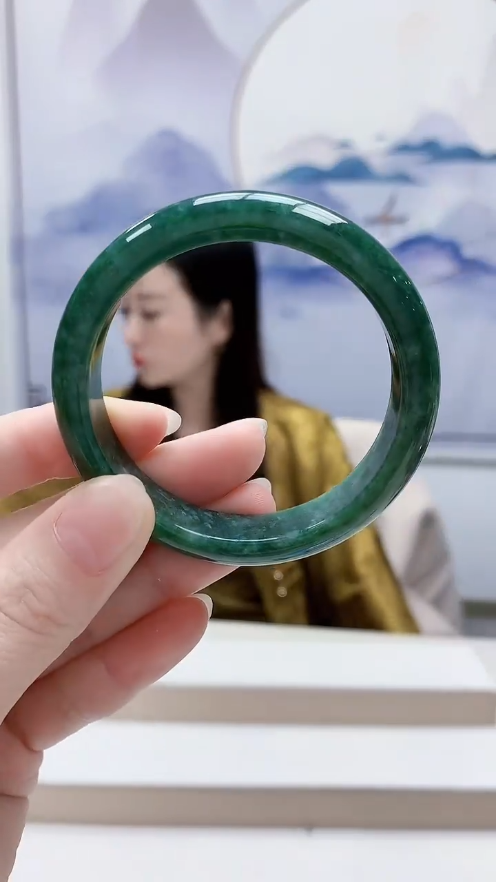 未镶嵌定制翡翠4852ry-毛货手镯（55圈）236