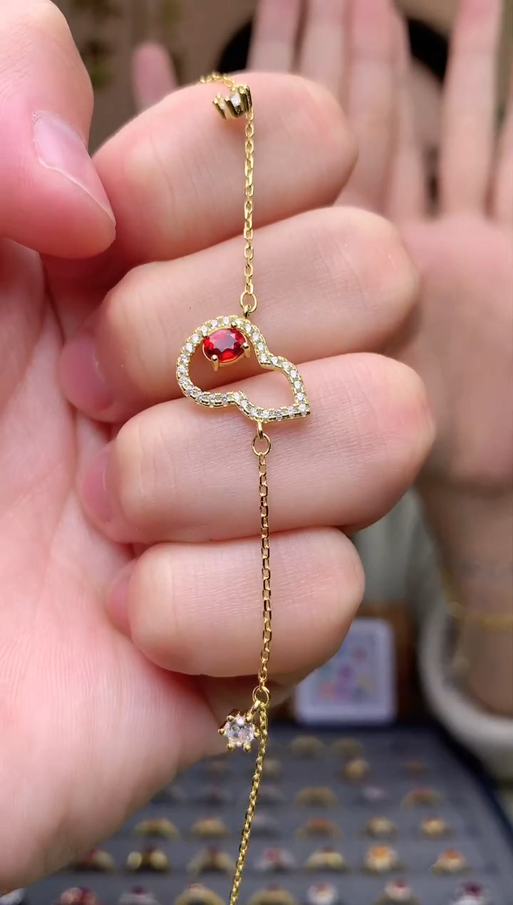 【闪购商品】蓝宝石手链银S925镶嵌手链