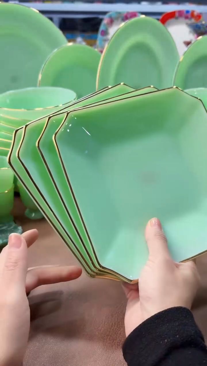 玉瓷7.5英寸方深盘4个景德镇陶瓷