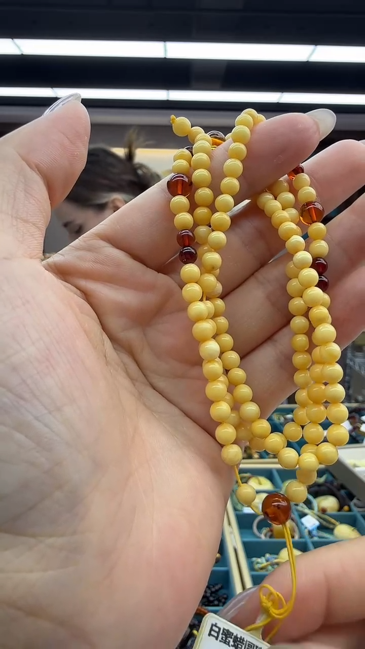 琥珀颈饰未镶嵌70秒拍号 假一罚三 4mm