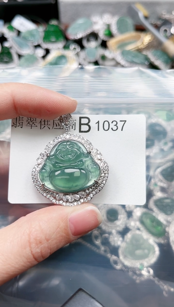 【闪购商品】翡翠颈饰未镶嵌1037赠皮绳
