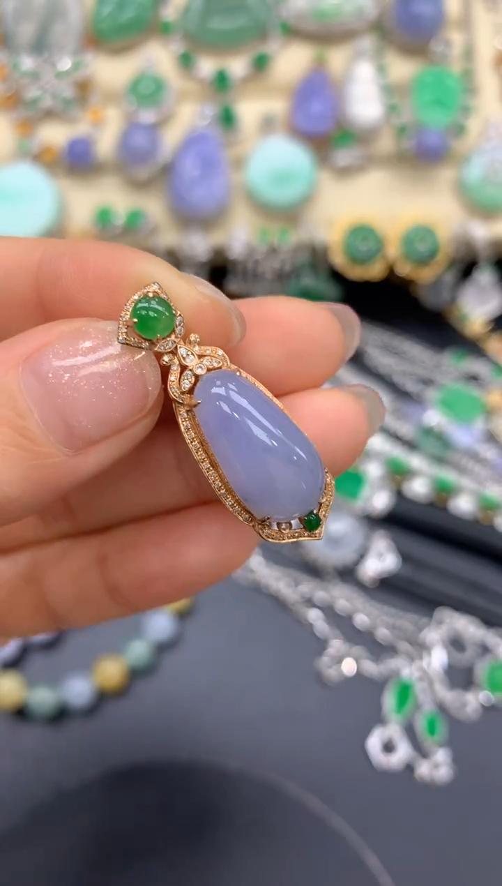 【闪购商品】翡翠颈饰18K金镶嵌409-中国好珍宝