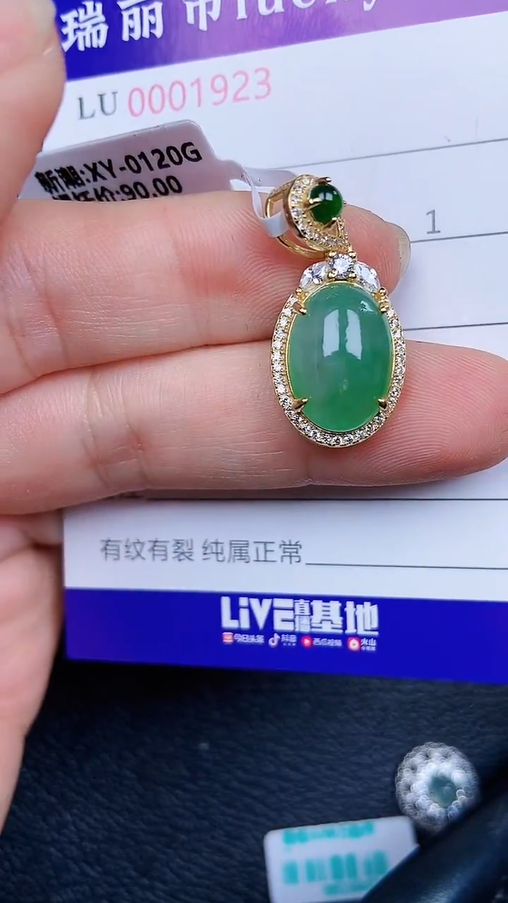 颈饰银S925镶嵌翡翠19263