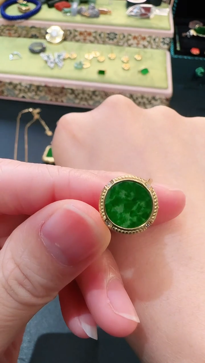 【闪购商品】翡翠戒指银S925镶嵌戒指