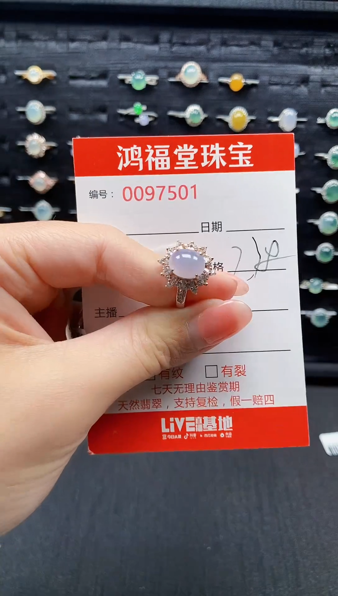 【闪购商品】翡翠戒指银S925镶嵌0000