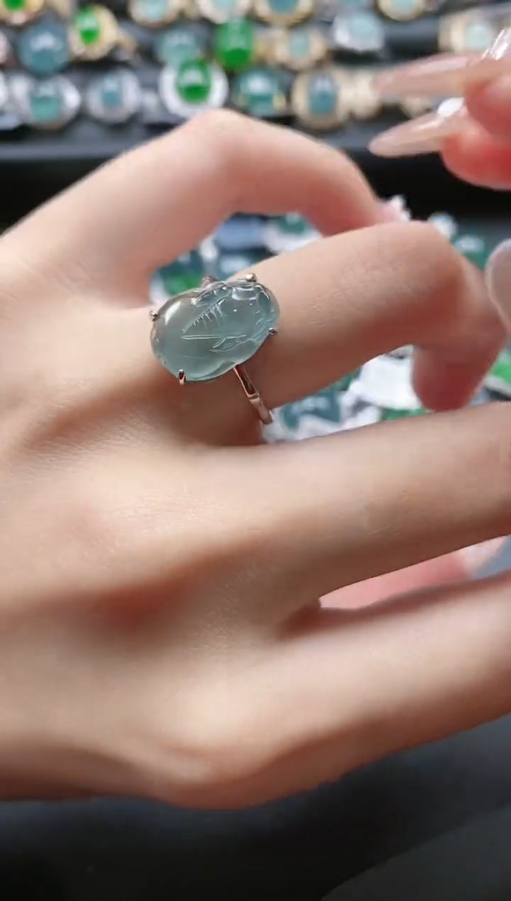 【闪购商品】翡翠戒指银S925镶嵌51511