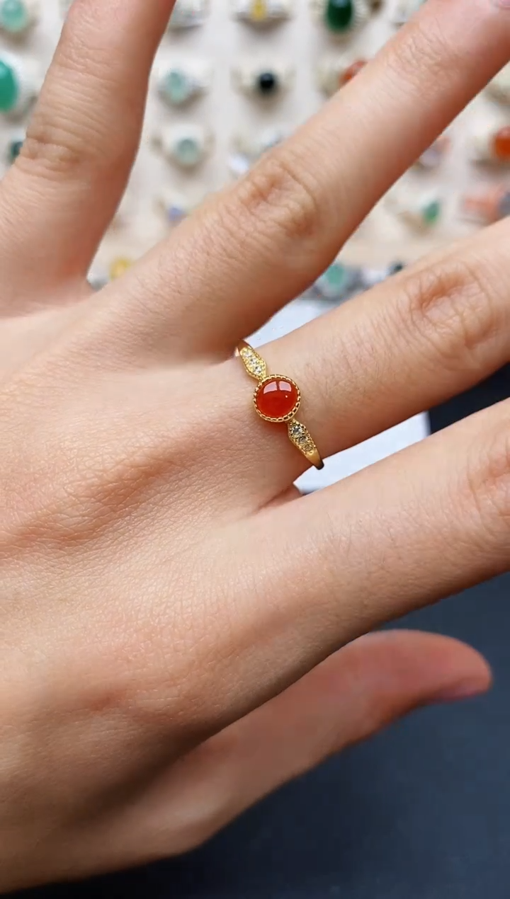 【闪购商品】翡翠戒指银S925镶嵌缅甸翡翠