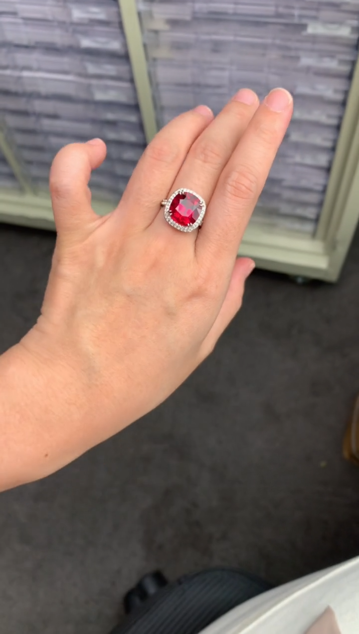 【闪购商品】碧玺戒指18K金镶嵌7.8ct卢比莱戒指