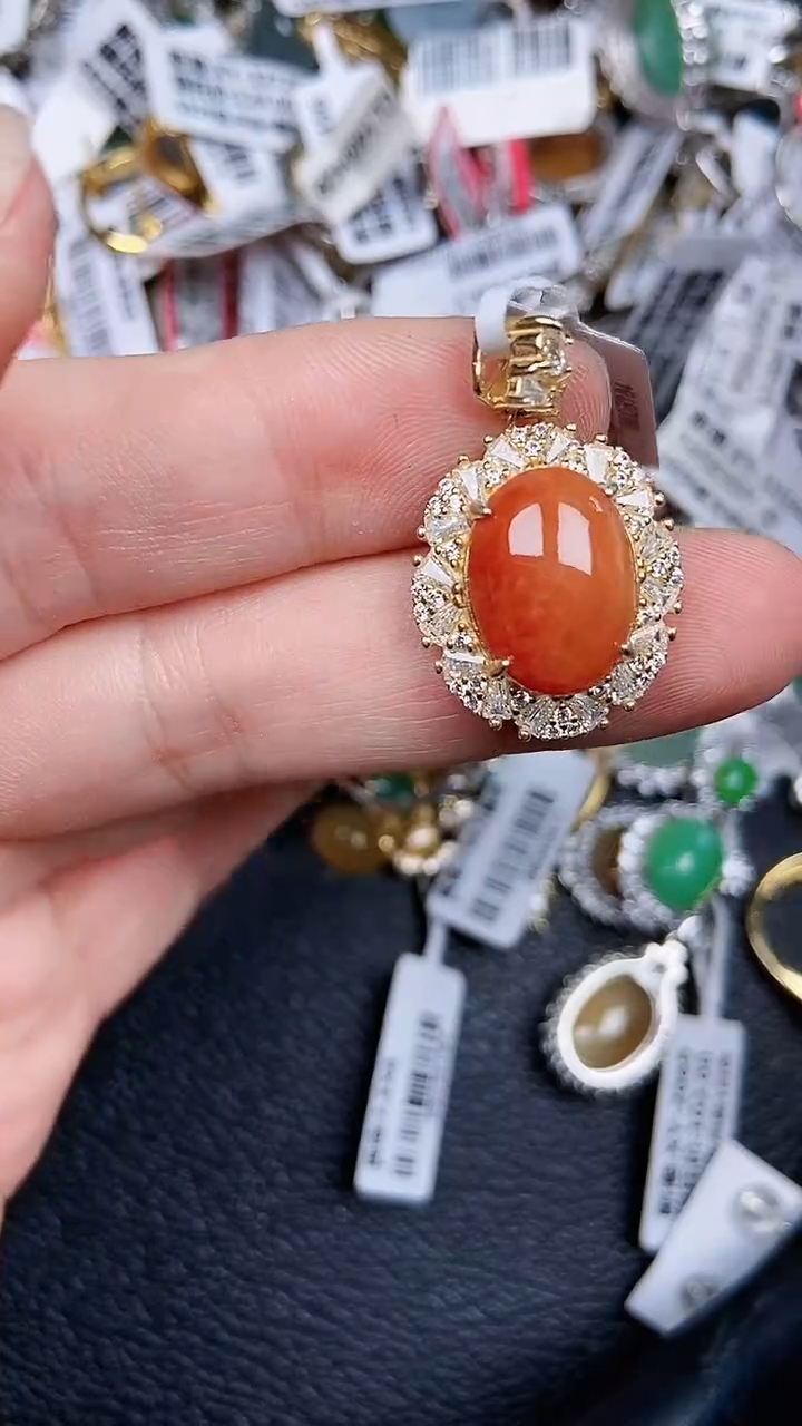 颈饰银S925镶嵌翡翠497