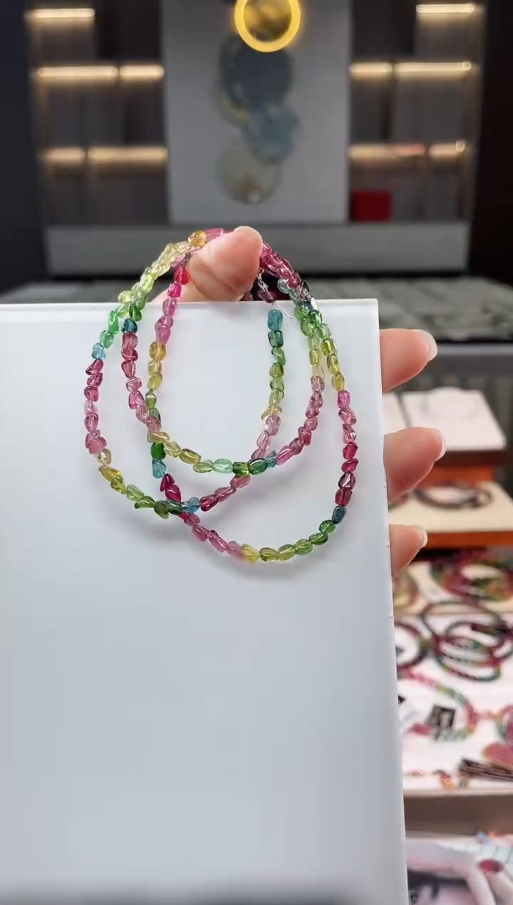 未镶嵌老矿碧玺三圈手链碧玺（多样性发一条）Q