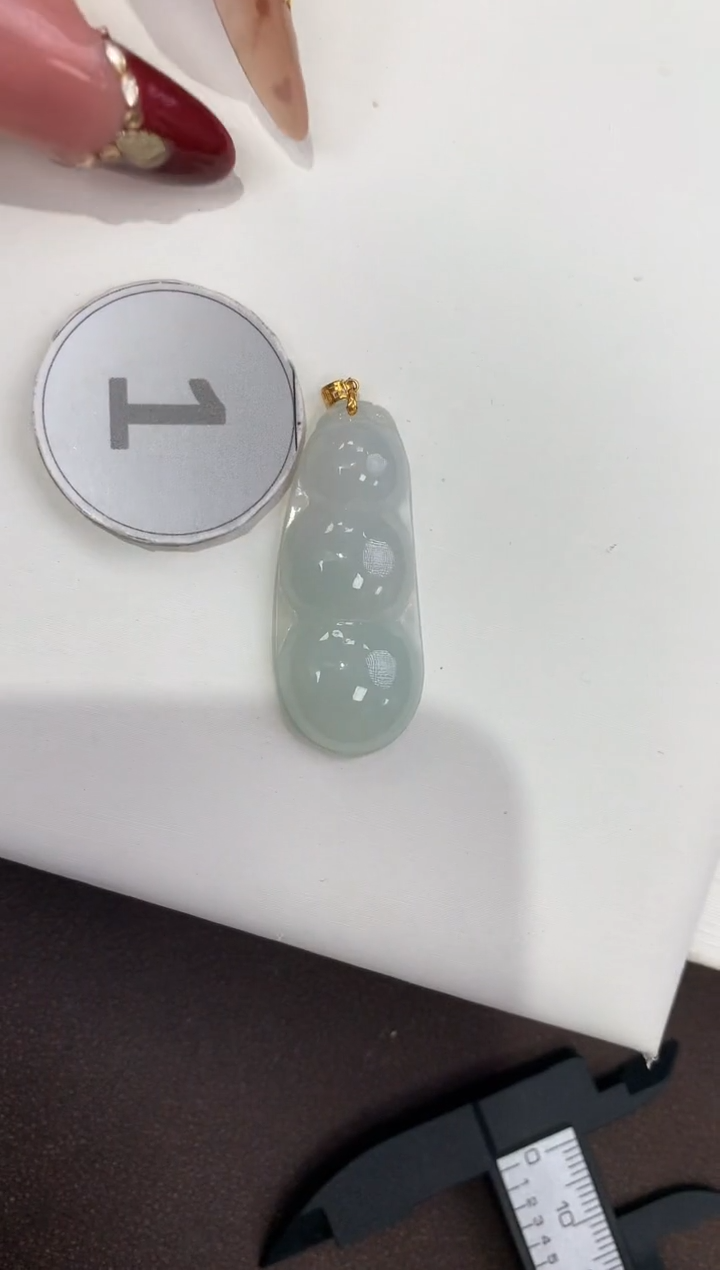 颈饰18K金镶嵌翡翠天然缅甸a货翡翠