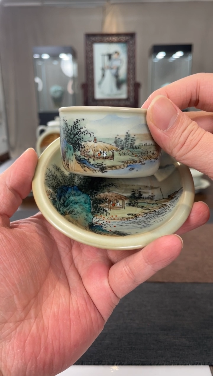 【闪购商品】杯子余秀华老师作品扳指杯+同心杯盏
