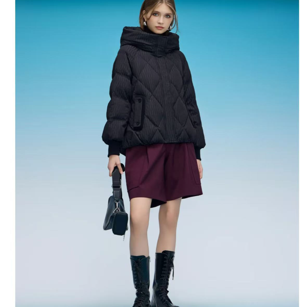 8116短款90白鸭绒带帽女款运动时尚休闲女士连帽保暖冬季羽绒服