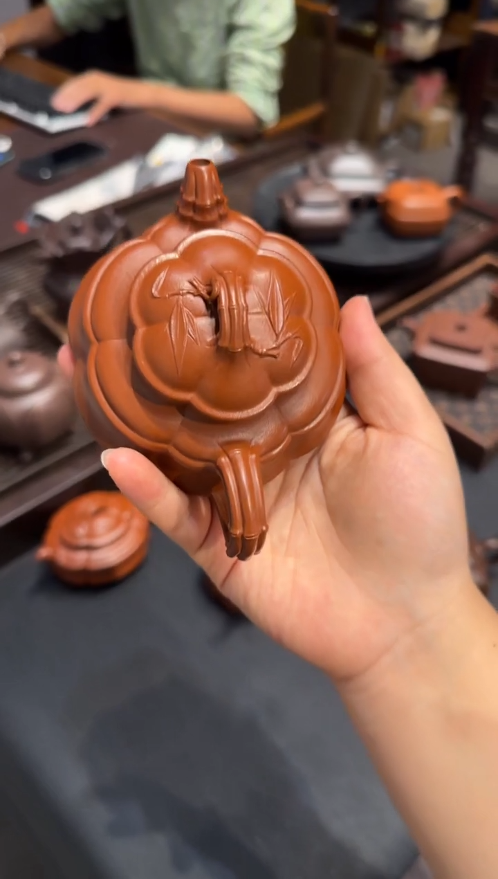 茶壶紫砂不****厌海棠竹鼎 扁