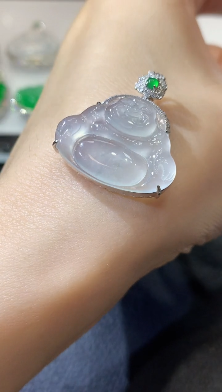 【闪购商品】翡翠吊坠(不含链)18K金镶嵌A12