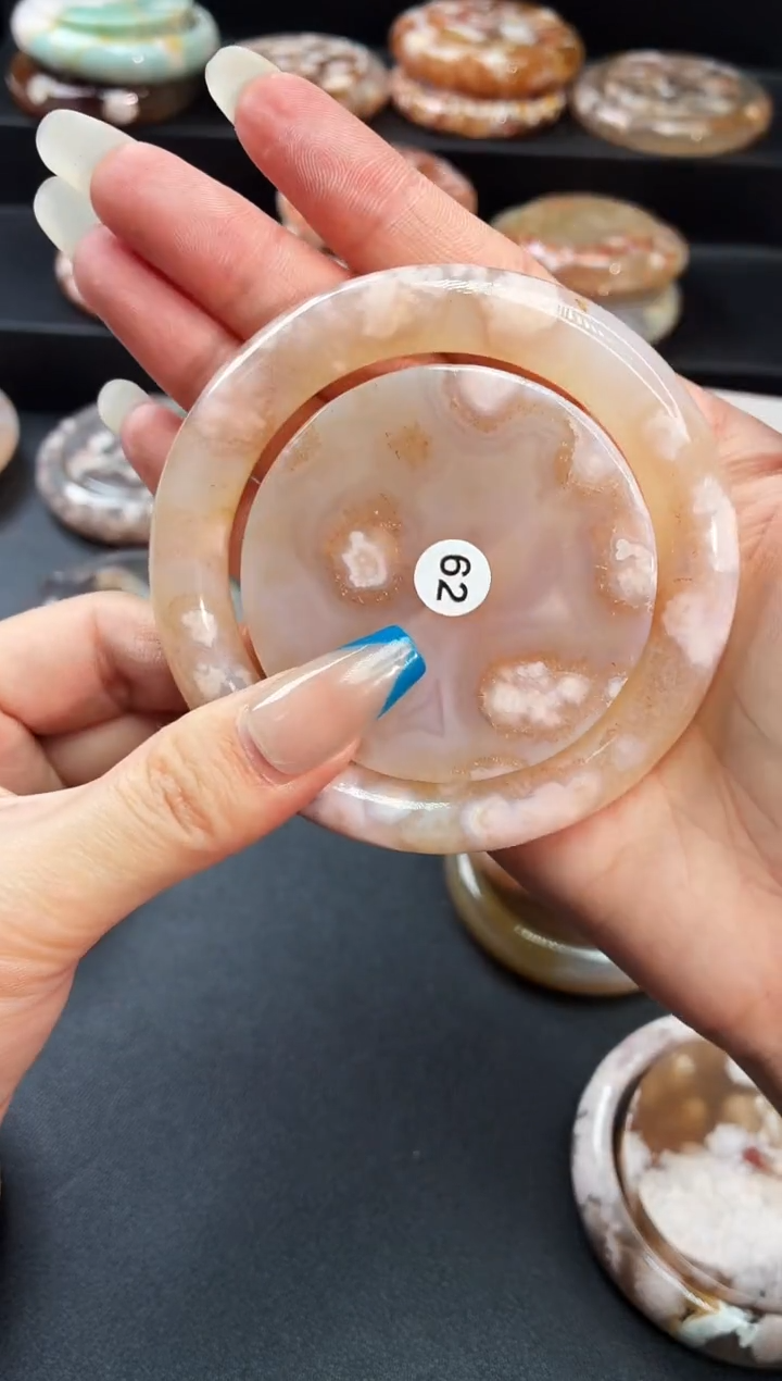 手镯玛瑙/玉髓未镶嵌石英质玉59圈58/59带(赠送镯心)