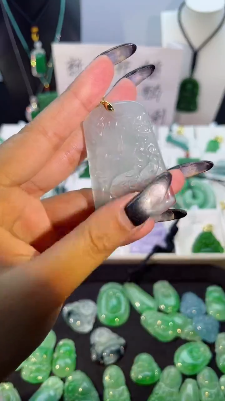 【闪购商品】翡翠手串银S925镶嵌翡翠颈饰925银镶嵌天然翡翠吊坠