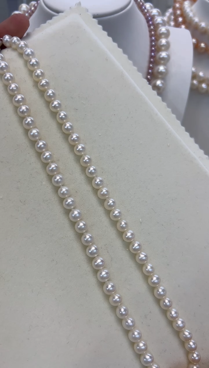 【闪购商品】淡水珍珠颈饰银S925镶嵌6.5-7.5MM