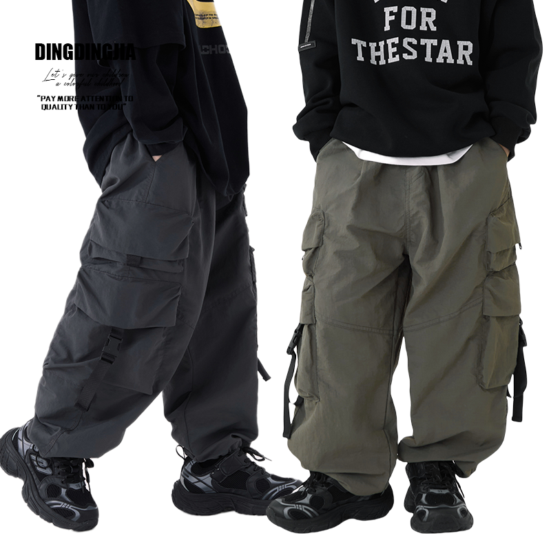 【灰现】童装男童工装裤春秋新款儿童户外裤子速干大童洋气长裤5002