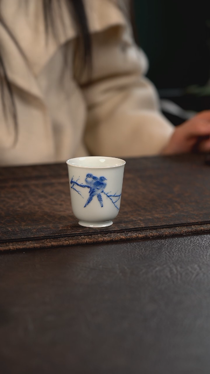 【闪购商品】杯方墨窑梳枝唤雨闻香杯