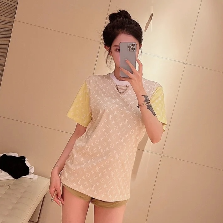 未使用 LouisVuitton/路易威登 撞色满logo链条短袖T恤