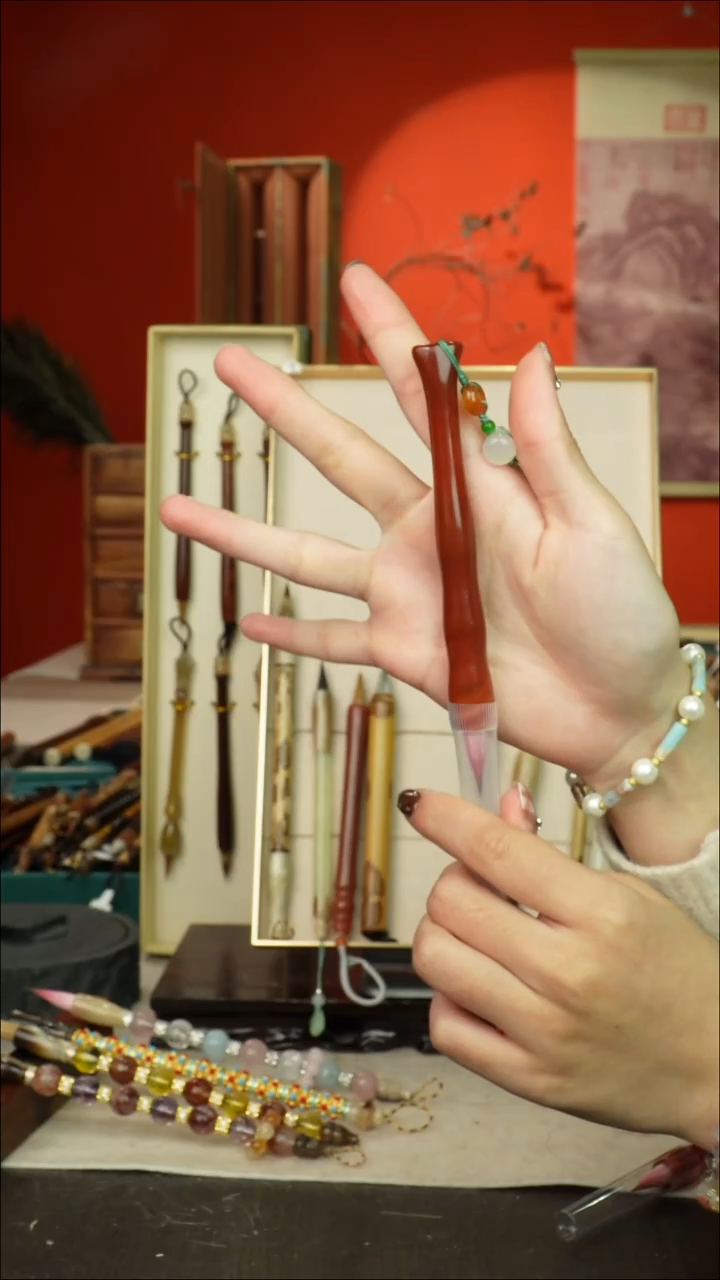 315号闪孤品高货毛笔链接 清水试笔 蘸墨不退