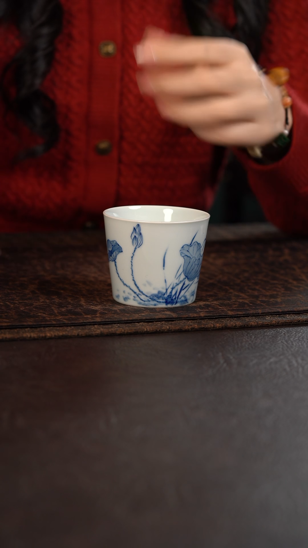 【闪购商品】杯*HLX陶瓷国画荷花冰桶杯