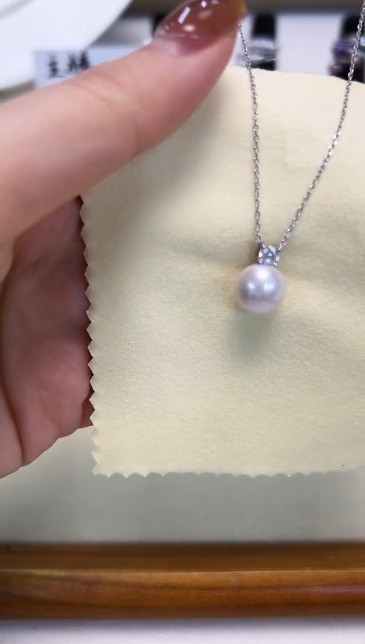 吊坠(赠链)银S925镶嵌淡水珍珠9-10MM无核