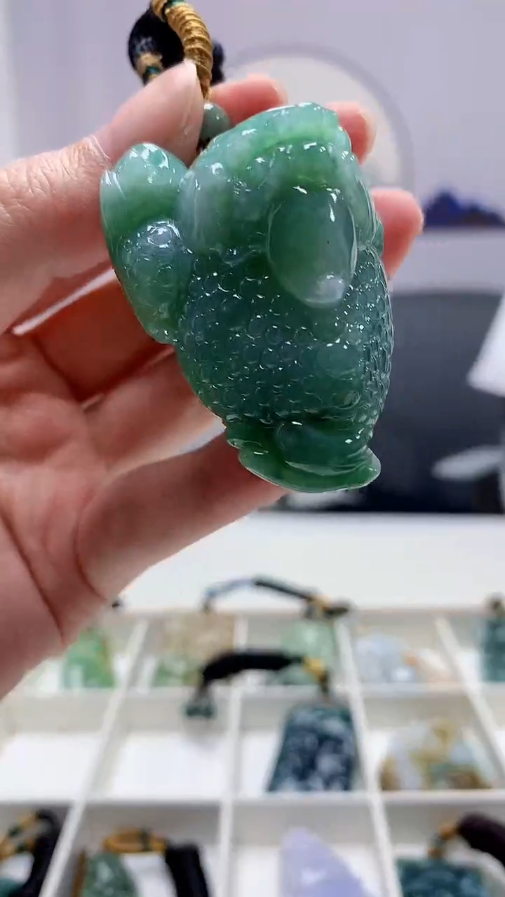 【闪购商品】定制翡翠未镶嵌5028zm-毛货挂件140金蟾