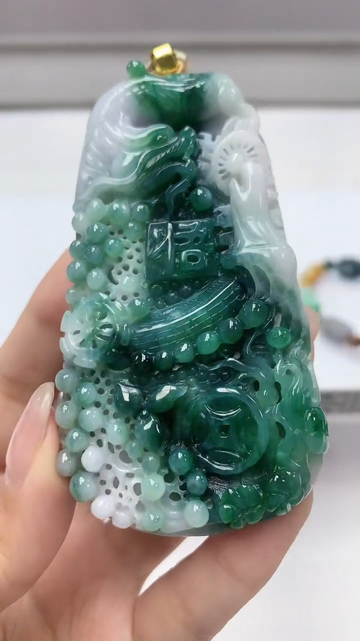 【闪购商品】定制翡翠未镶嵌4917kk-毛货挂件71