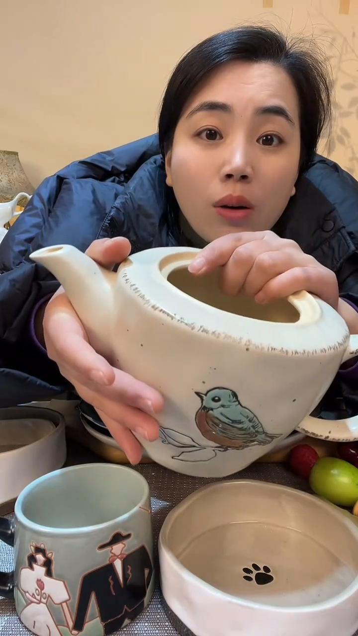 【闪购商品】瓷片无盖壶 微瑕介意勿拍