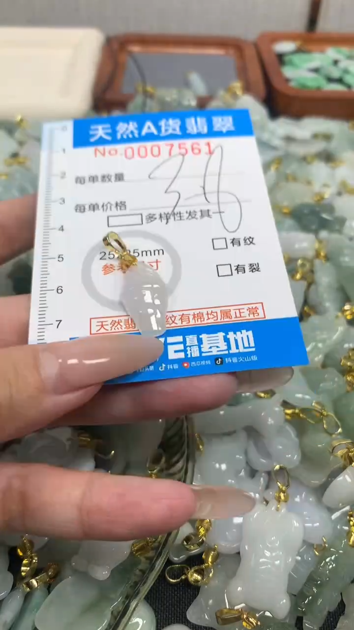 翡翠未镶嵌颈饰净货挂件-7561