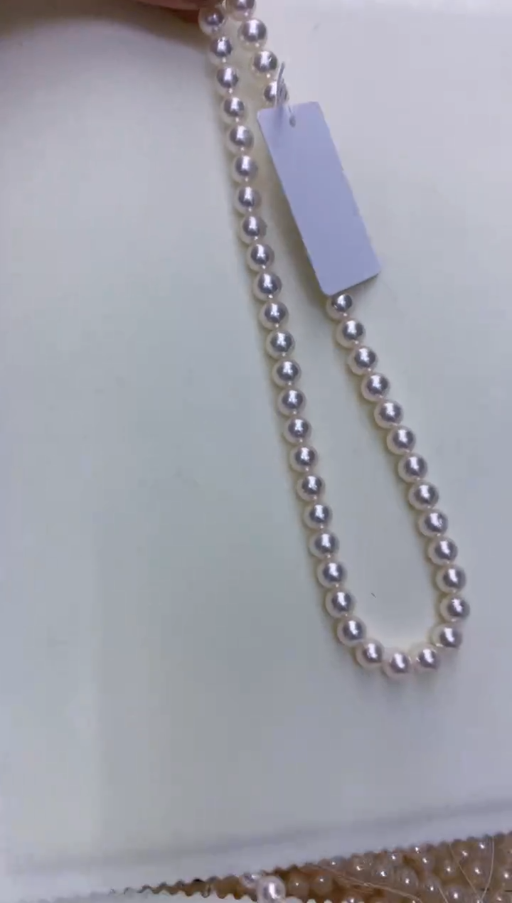 【闪购商品】海水珍珠饰品银S925镶嵌7-7.5满珠链·奶奶的脸·新