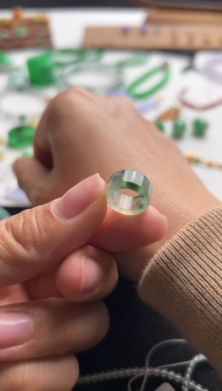 【闪购商品】定制翡翠未镶嵌乌鸡飘花跑环280-xds 清！1