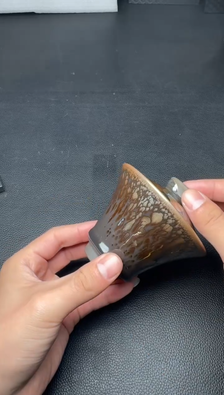 【闪购商品】茶盏建盏故事林建锋彩金油滴盖碗11