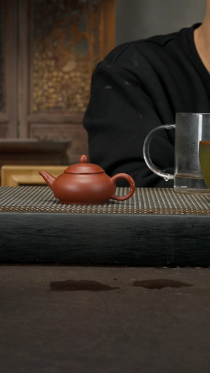 【闪购商品】紫砂茶壶朱泥 扁水平 60cc 019
