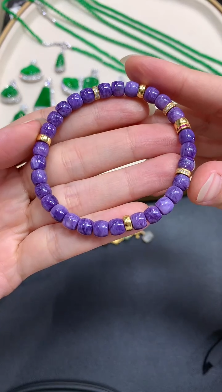 【闪购商品】查罗石（紫龙晶）手串未镶嵌A638|999