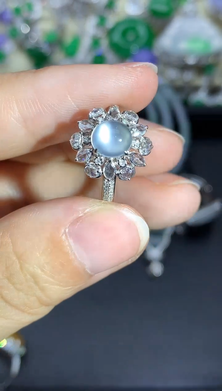 18K金镶嵌戒指翡翠551国好珍宝