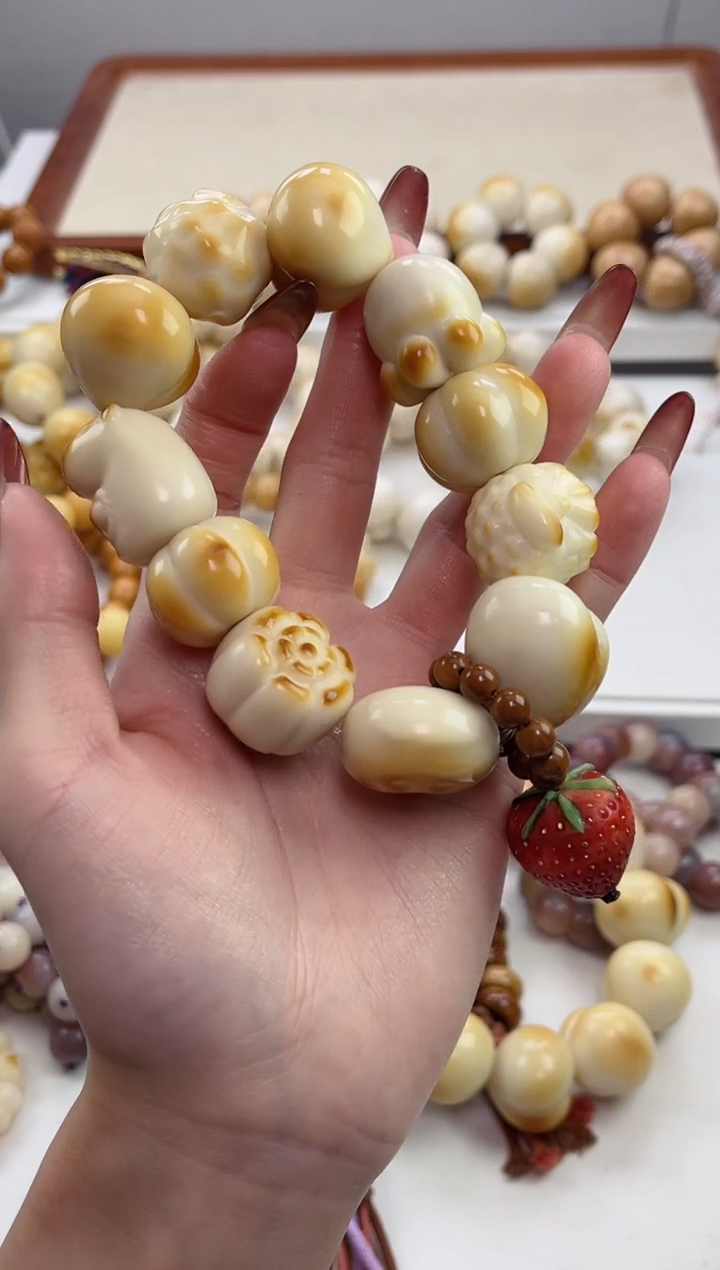 手串菩提根/象牙果象牙果草莓多宝22mm手串